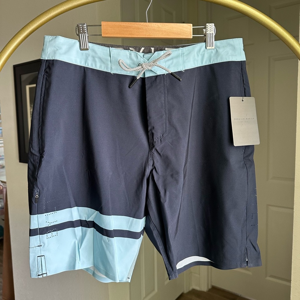 BYLT Basics Men's Board Swimsuit Shorts Dark and Light Blue